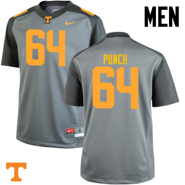 Men #64 Logan Punch Tennessee Volunteers College Football Jerseys-Gray